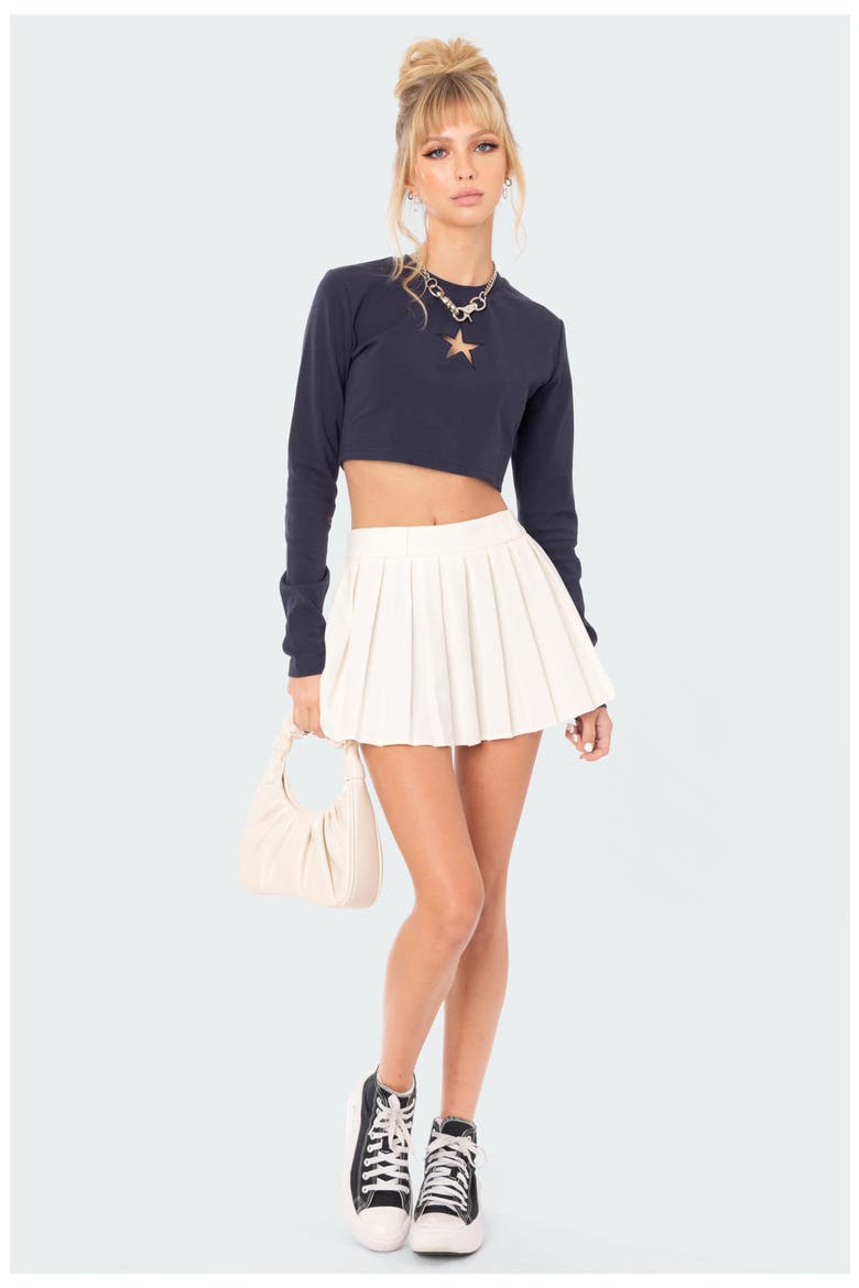 Alani Pleated Miniskirt, Alternate, color, CREAM