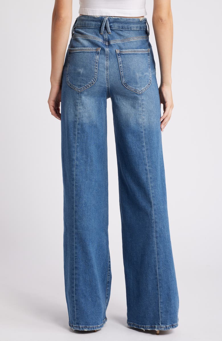 Good American Good Waist Center Seam Palazzo Jeans, Alternate, color, Indigo659