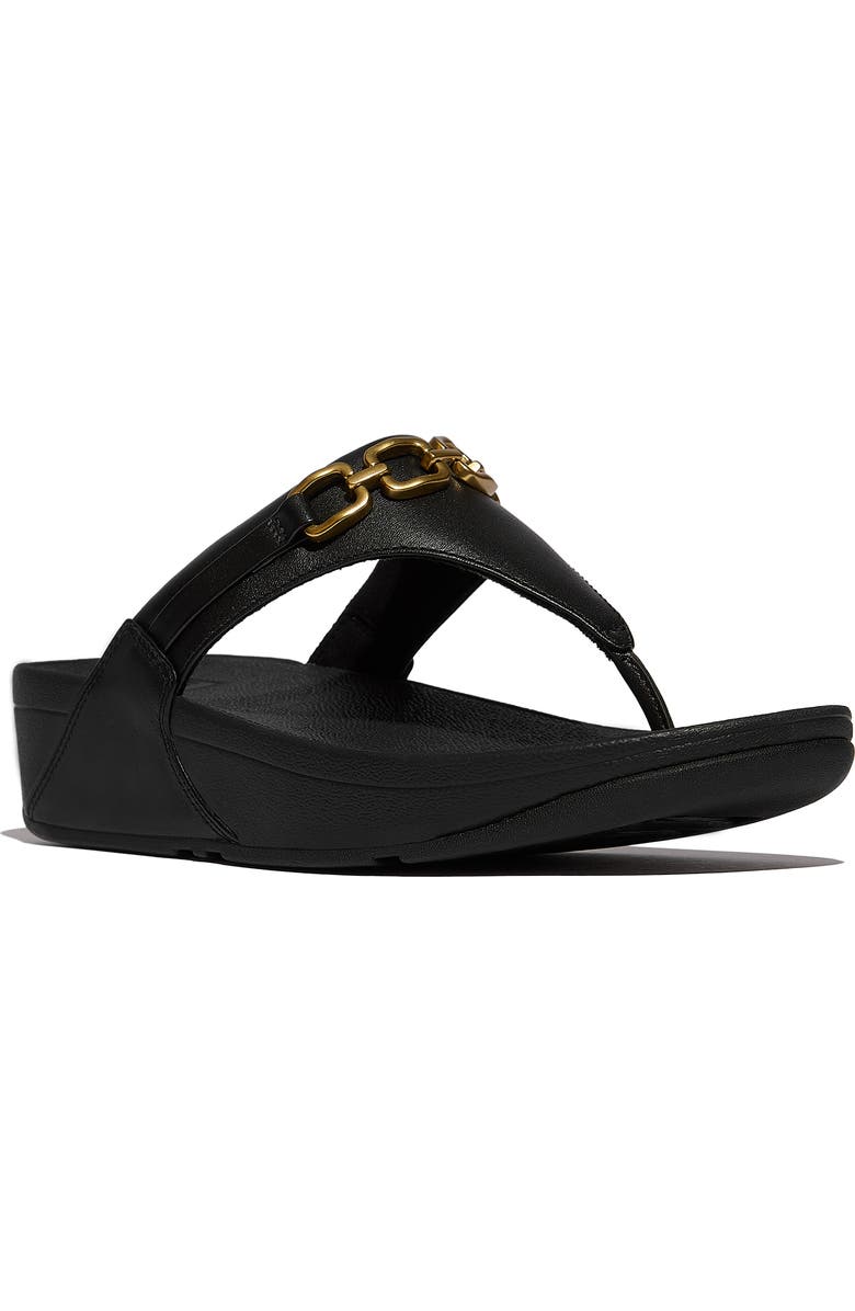FitFlop Lulu Square-Chain TP Sandal, Main, color, Black