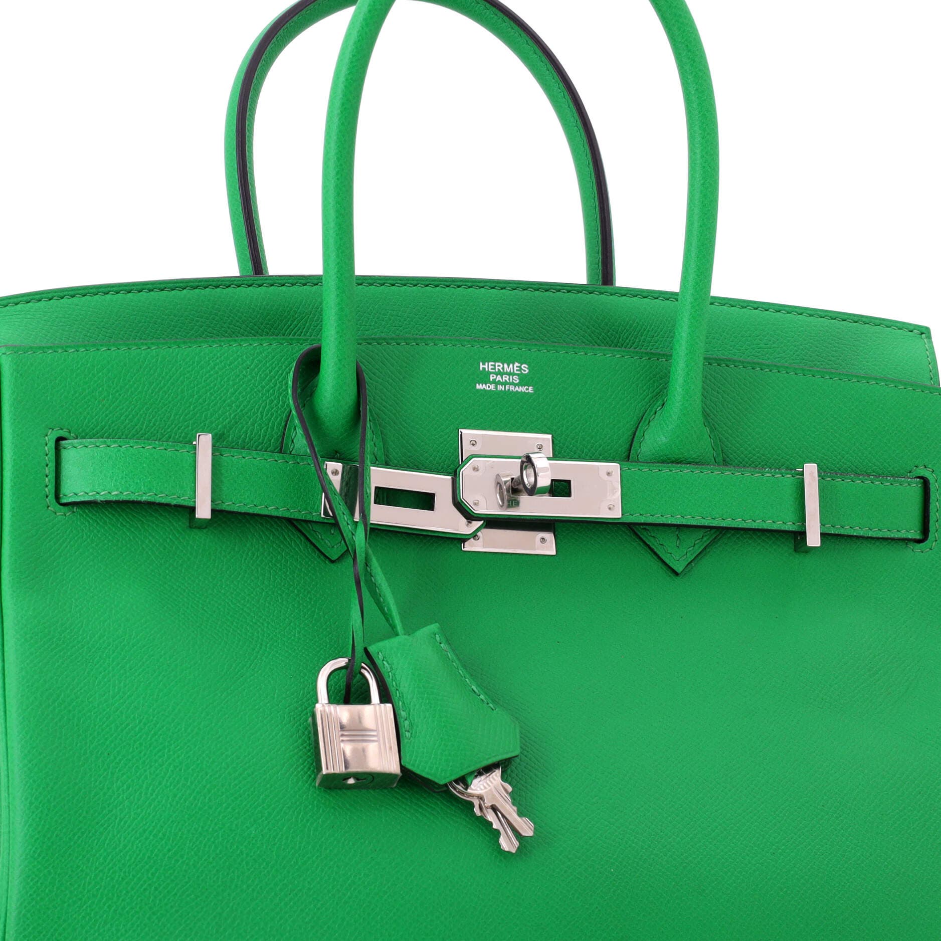 Birkin Handbag Green Epsom with Palladium Hardware 30, Alternate, color, Green