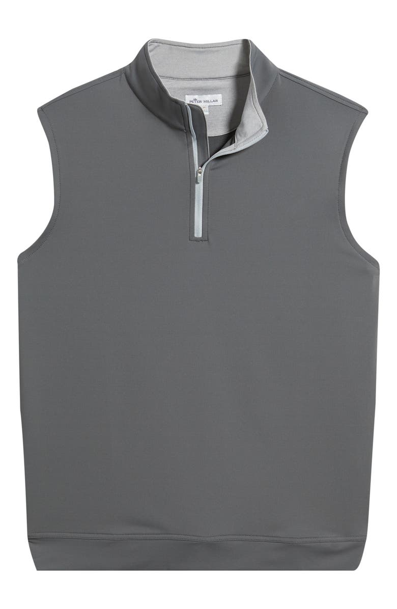 Peter Millar Galway Performance Quarter Zip Vest, Alternate, color, Iron