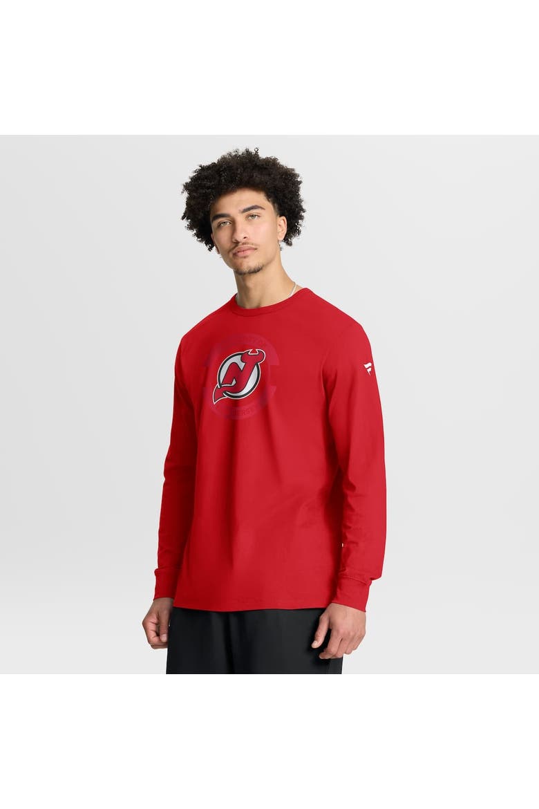 Men's Fanatics Red New Jersey Devils Authentic Pro Property Of Practice Long Sleeve T-Shirt, Main, color, Red