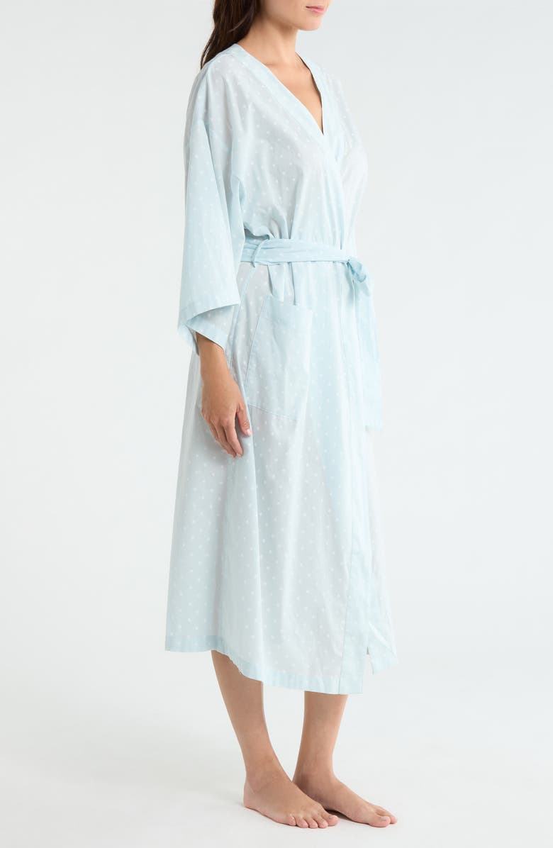 Nordstrom Peached Cotton Lawn Robe, Alternate, color, Blue- Ivory Woodblock Fleur