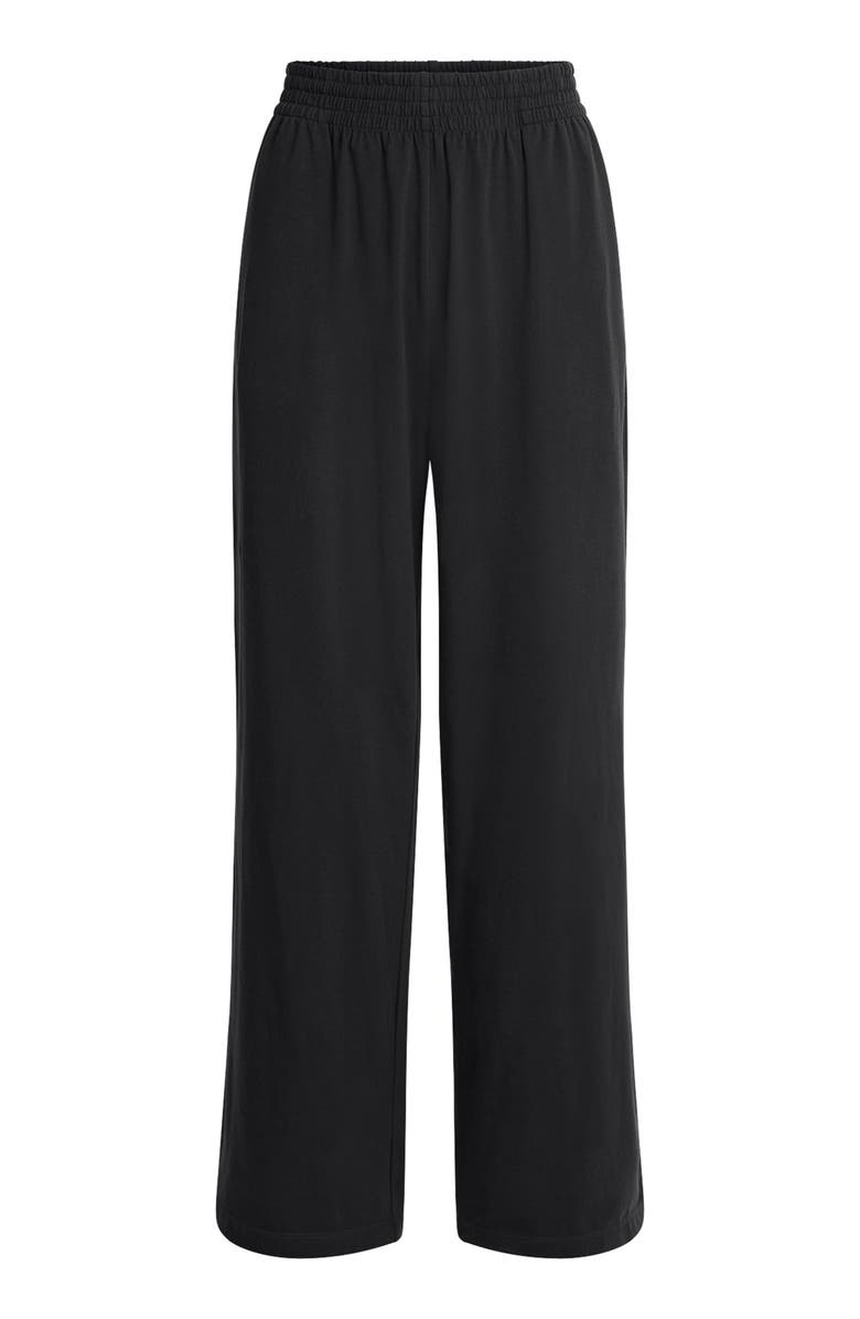 SKIMS Cotton Blend Jersey Wide Leg Pants, Alternate, color, Soot