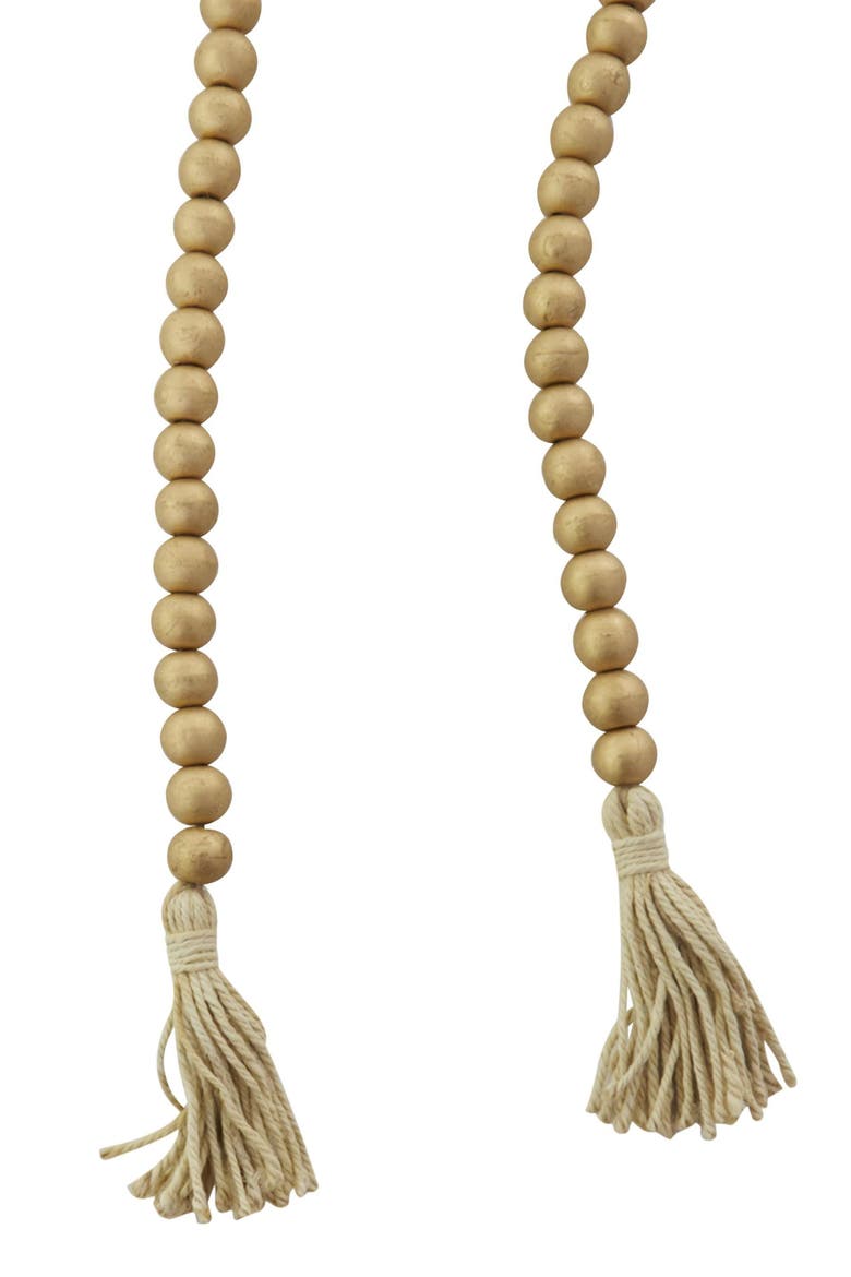 Bohemian Wood Beaded Tassel Garland, Alternate, color, GOLD