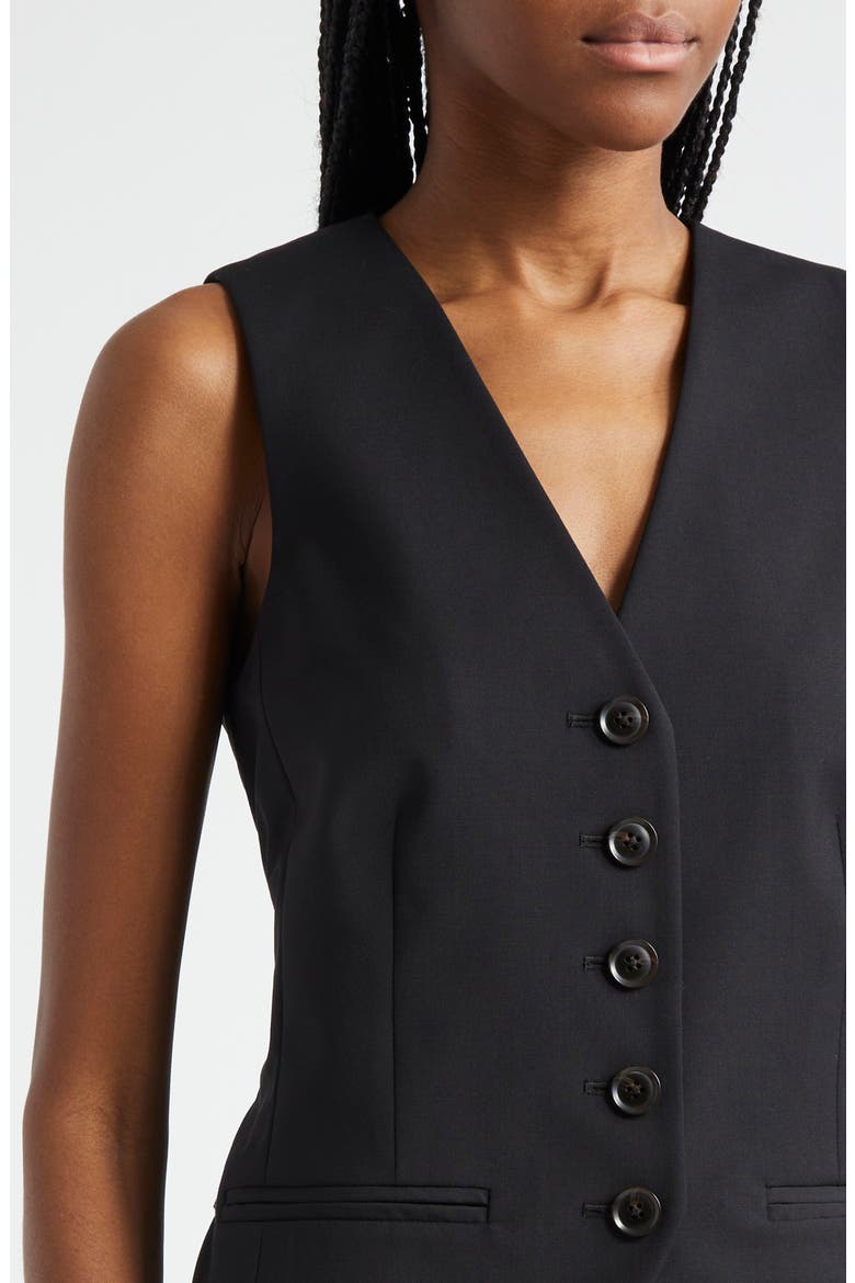Liff Wool Blend Cutaway Vest, Alternate, color, BLACK