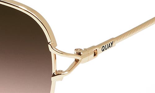 Quay High Key Twist 60mm Gradient Aviator Sunglasses In Gold