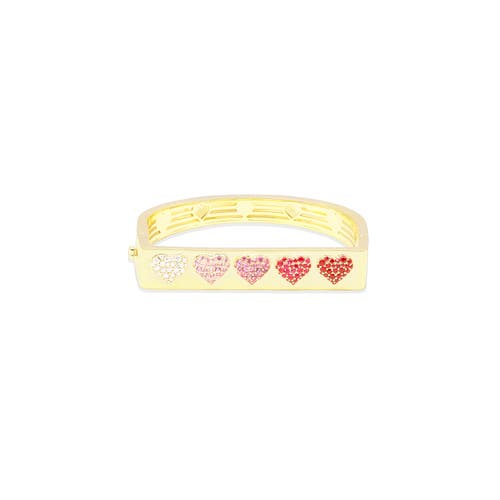Campbell + Charlotte Juju Hearts Bangle Bracelet In Gold