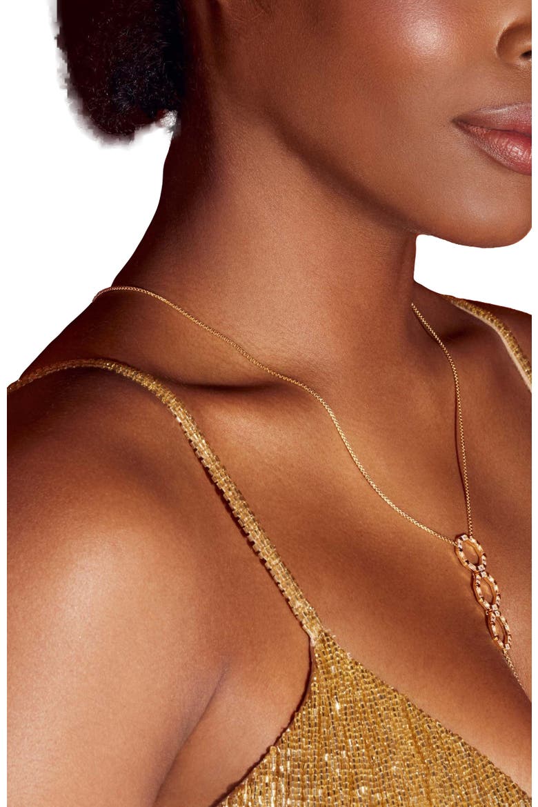 The Stella Lariat Necklace, Alternate, color, Gold/White  CZ