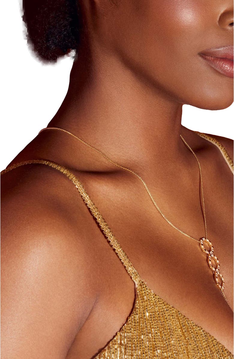 Ora Ana The Stella Lariat Necklace, Alternate, color, Gold/White  Cz