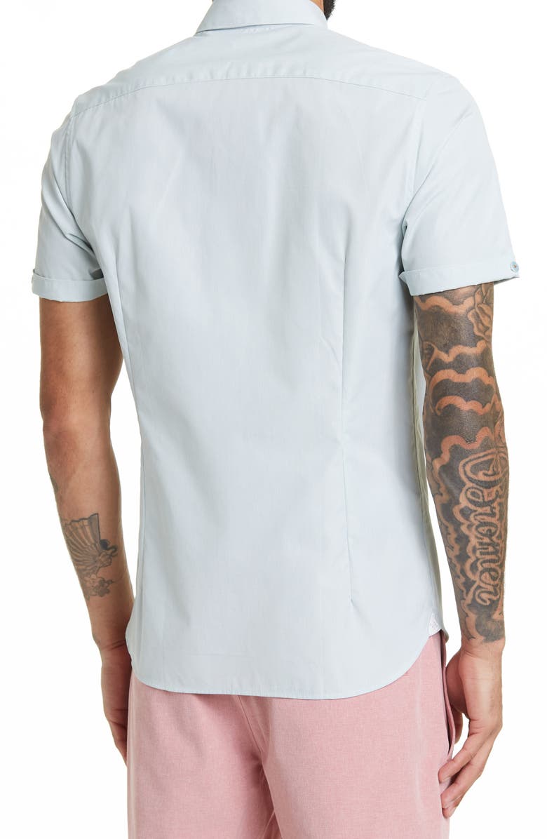 Ted Baker London Sayhi Pinstripe Short Sleeve Button-Up Shirt, Alternate, color,