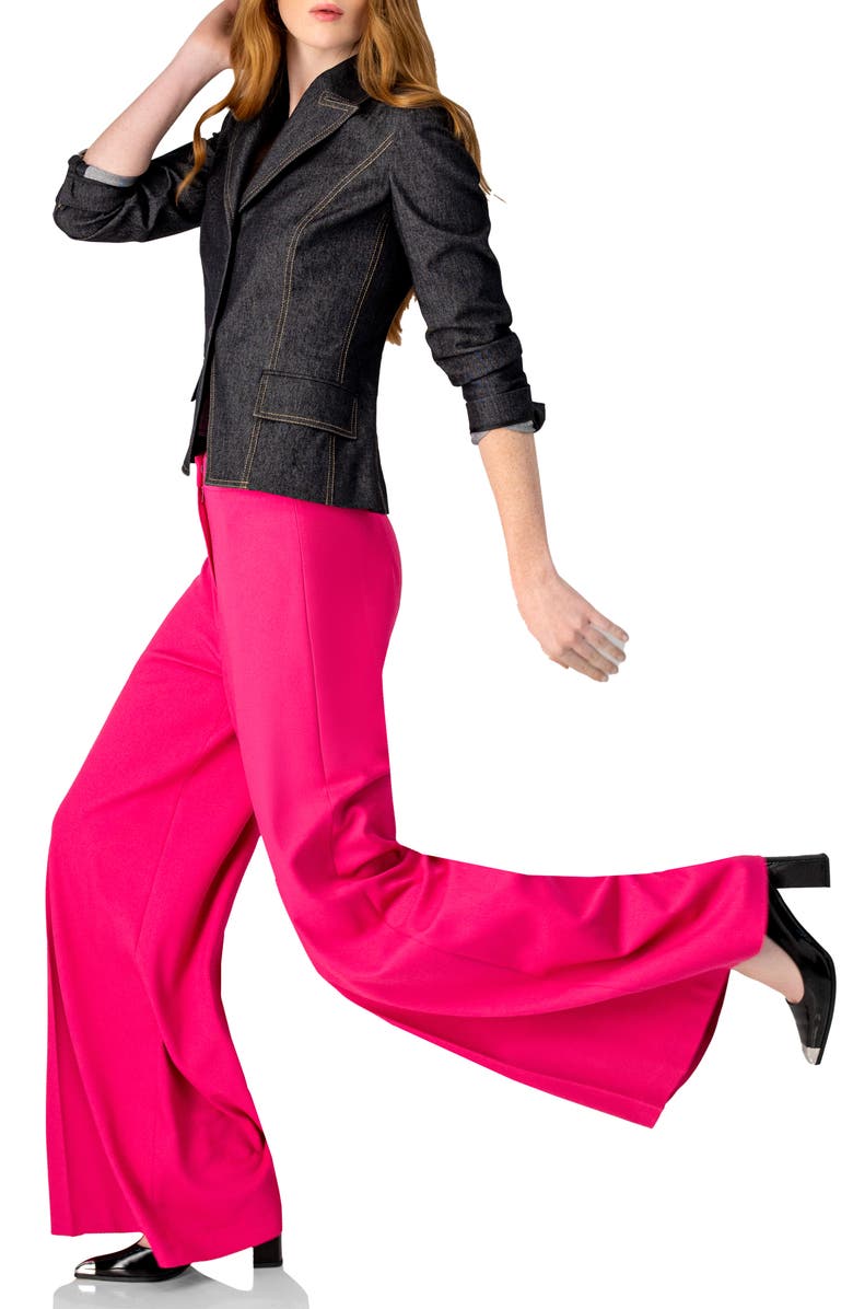 IVONNE Solid Wide-Leg Trousers, Alternate, color, Pink