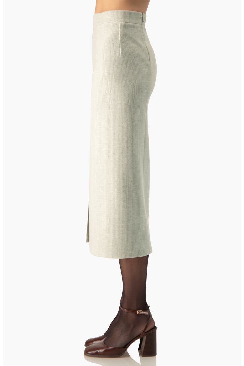 Pencil Midi Skirt With Front Slit, Alternate, color, Sand