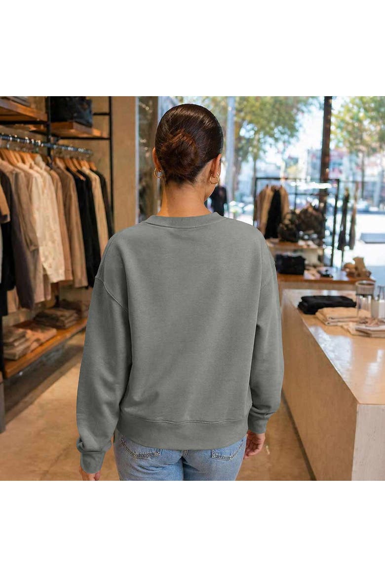 Butterfly Relaxed Fleece Crewneck Sweatshirt, Alternate, color, Shadow