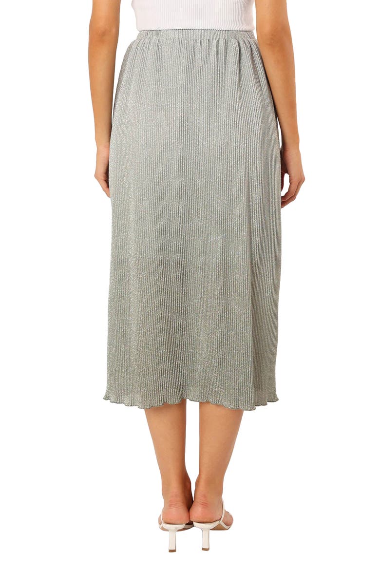 Margurita Metallic Midi Skirt, Alternate, color, AQUA