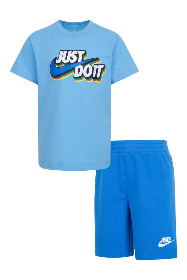 Kids' Logo Graphic T-Shirt & Shorts Set, Main, color, LIGHT PHOTO BLUE