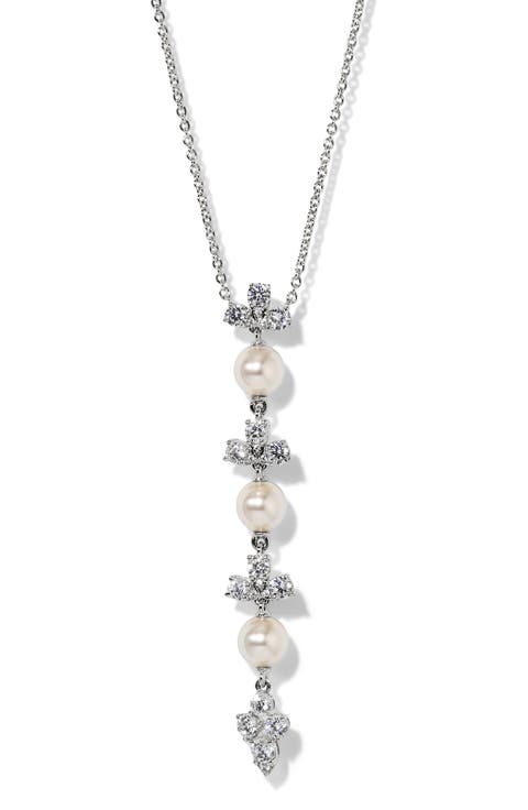 Faux Pearl Y-Necklace