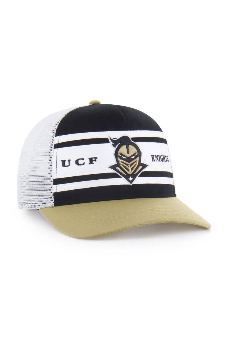 Youth '47 Black/Gold UCF Knights Super Stripe Hitch Adjustable Trucker Hat, Alternate, color, Black