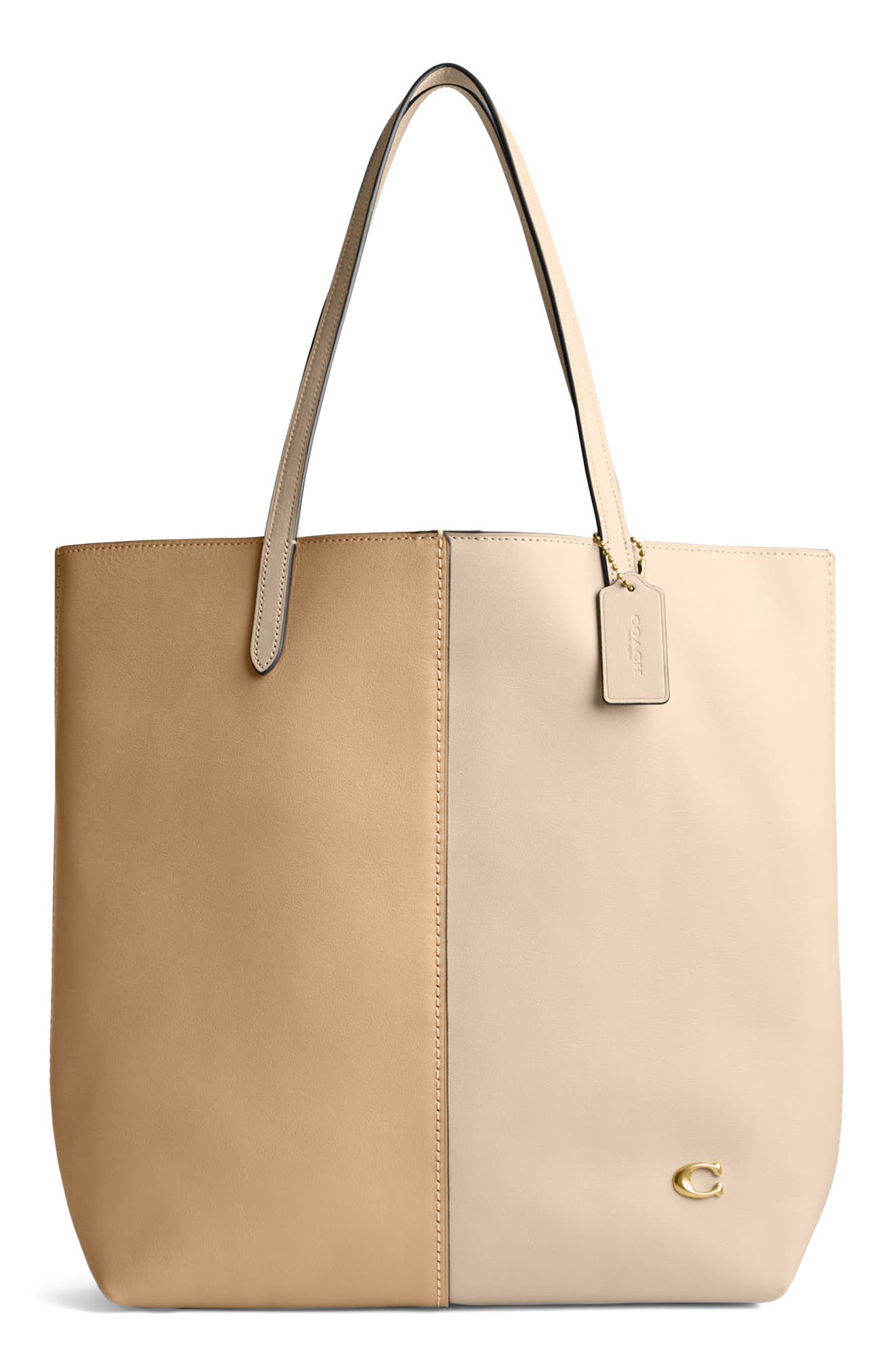 COACH North Colorblock Leather Tote, Main, color, 