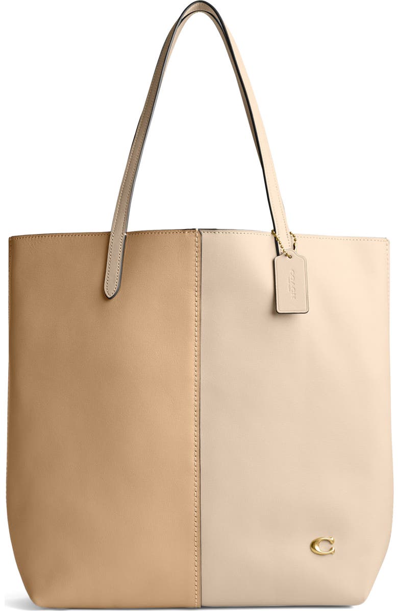 COACH North Colorblock Leather Tote, Main, color,