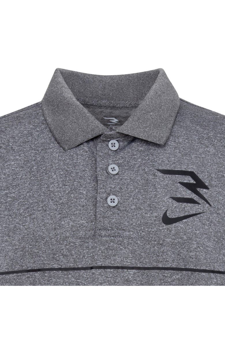 3 Brand Kids' Stripe Polo & Shorts Set (Big Kid, Alternate, color, Carbon Heather