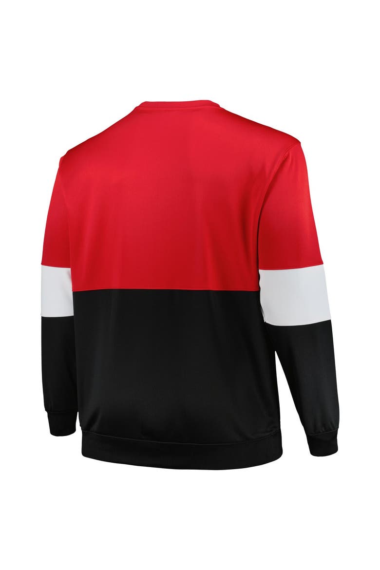 Men's Fanatics Branded Red/Black Chicago Bulls Big & Tall Split Pullover Sweatshirt, Alternate, color, Red