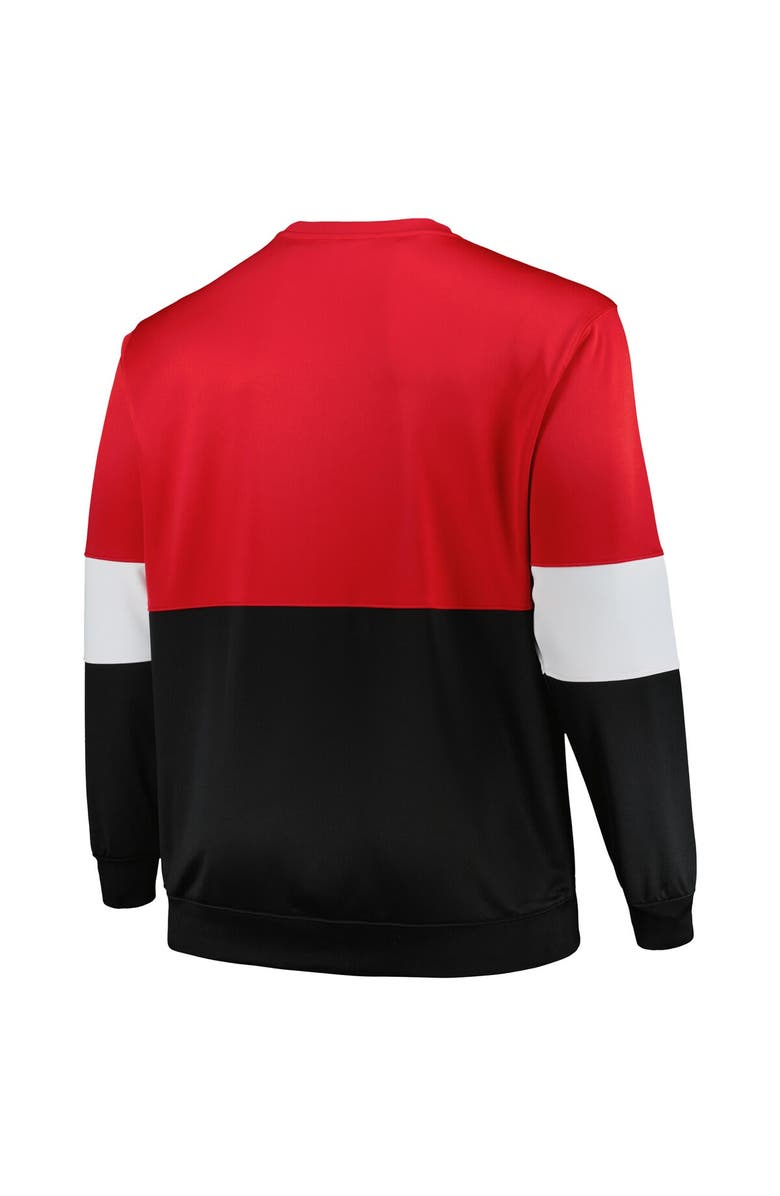 FANATICS Men's Fanatics Branded Red/Black Chicago Bulls Big & Tall Split Pullover Sweatshirt, Alternate, color, Red