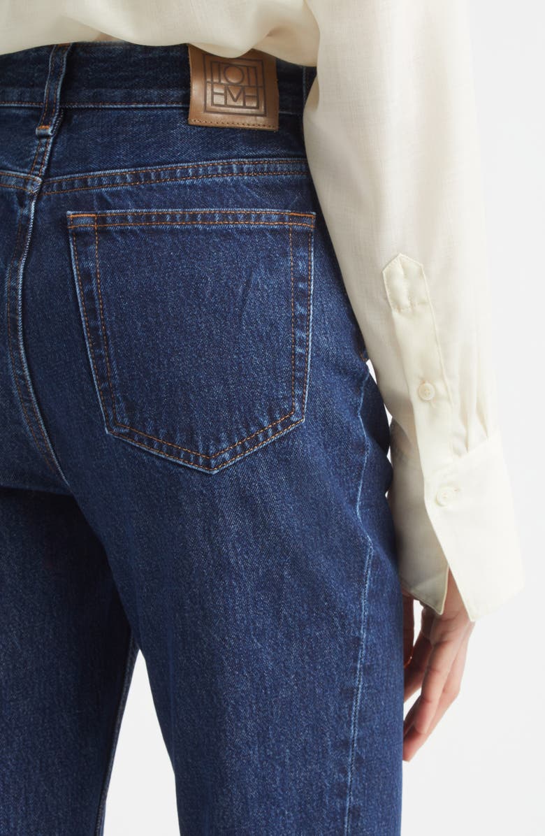 TOTEME High Waist Slim Leg Jeans, Alternate, color, Indigo