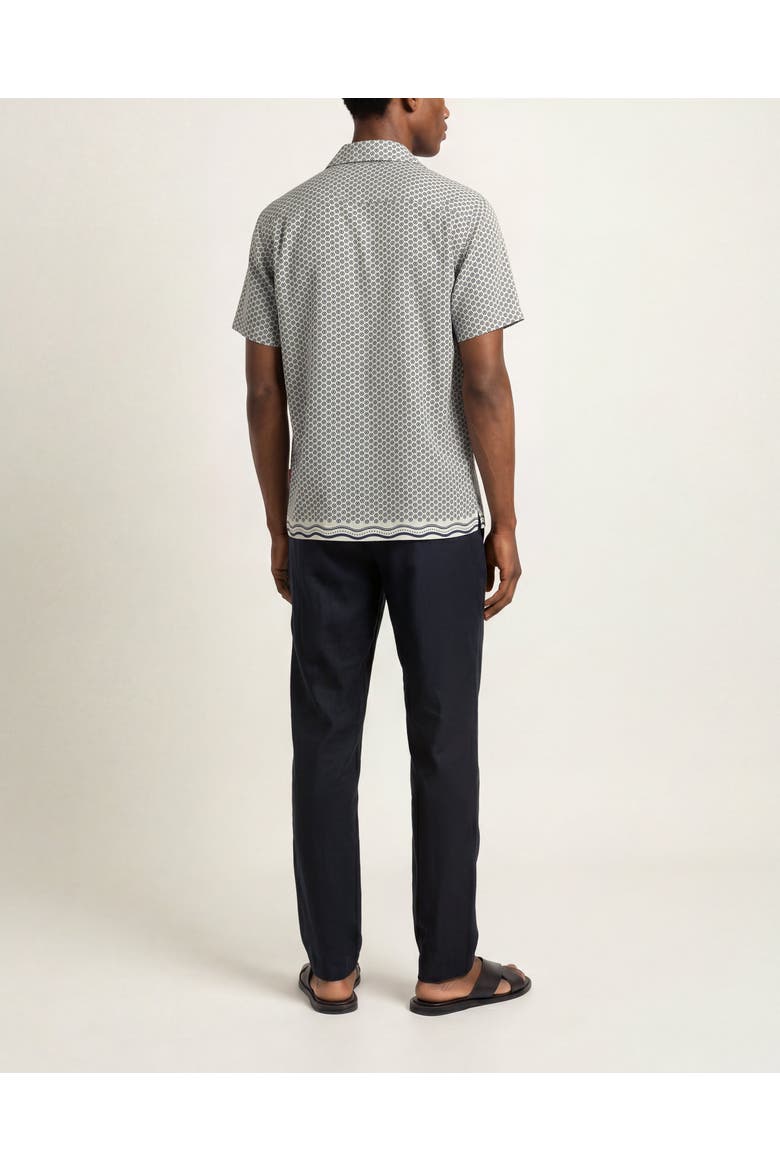 Maitan Linen Printed Linen Shirt In White Sand And Night Iris, Alternate, color, White Sand/Night Iris