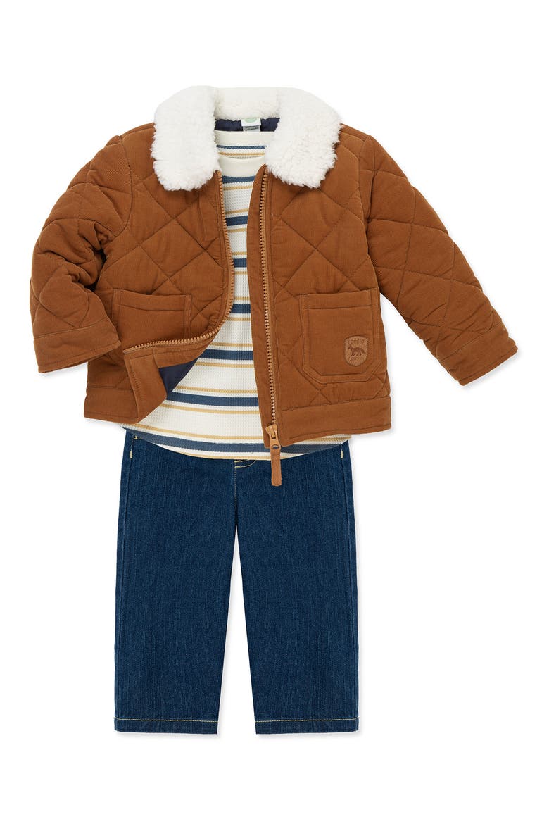 Corduroy 3-Piece Jacket Set, Alternate, color, TAN