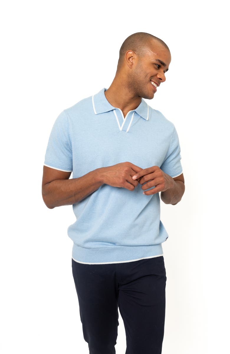 PINO BY PINOPORTE Tipped Cotton & Cashmere Polo, Alternate, color, 