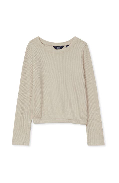 Girls Long Sleeve Sparkly Knit Top