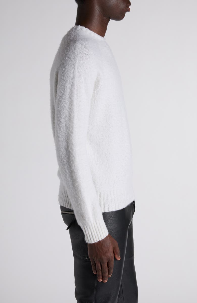 TOM FORD Scottish Teasel Cashmere Crewneck Sweater, Alternate, color, Aw003 Chalk