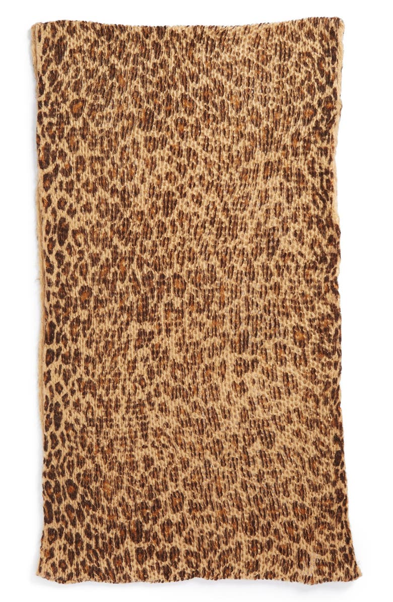 BP. Leopard Knit Infinity Scarf, Alternate, color, 