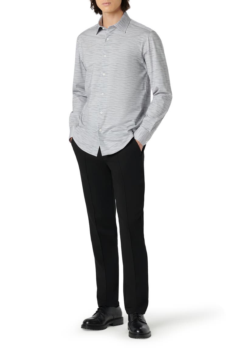 James OoohCotton® Mélange Print Button-Up Shirt, Alternate, color, ZINC