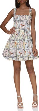 Avec Les Filles Drop Waist Bubble Hem Minidress