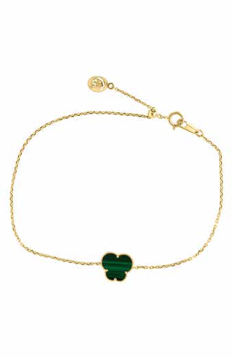 EFFY 14K Yellow Gold Malachite Clover Bracelet