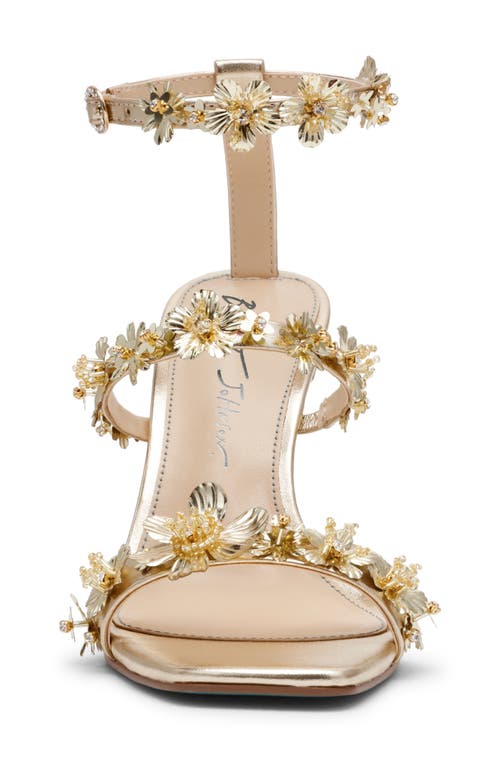 Betsey Johnson Lorra Sequin Ankle Strap Sandal In Gold