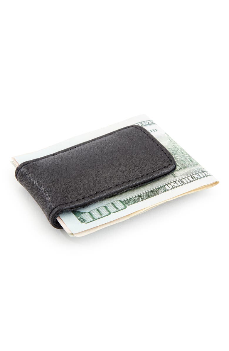 ROYCE New York Personalized Money Clip Card Case, Alternate, color, Black- Deboss