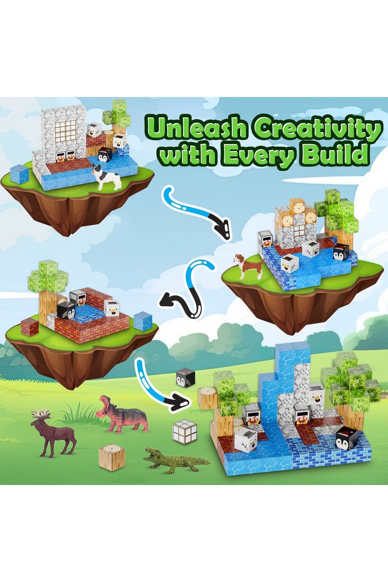 100 Pcs Magnetic Building Cube Game, Alternate, color, Multi Color