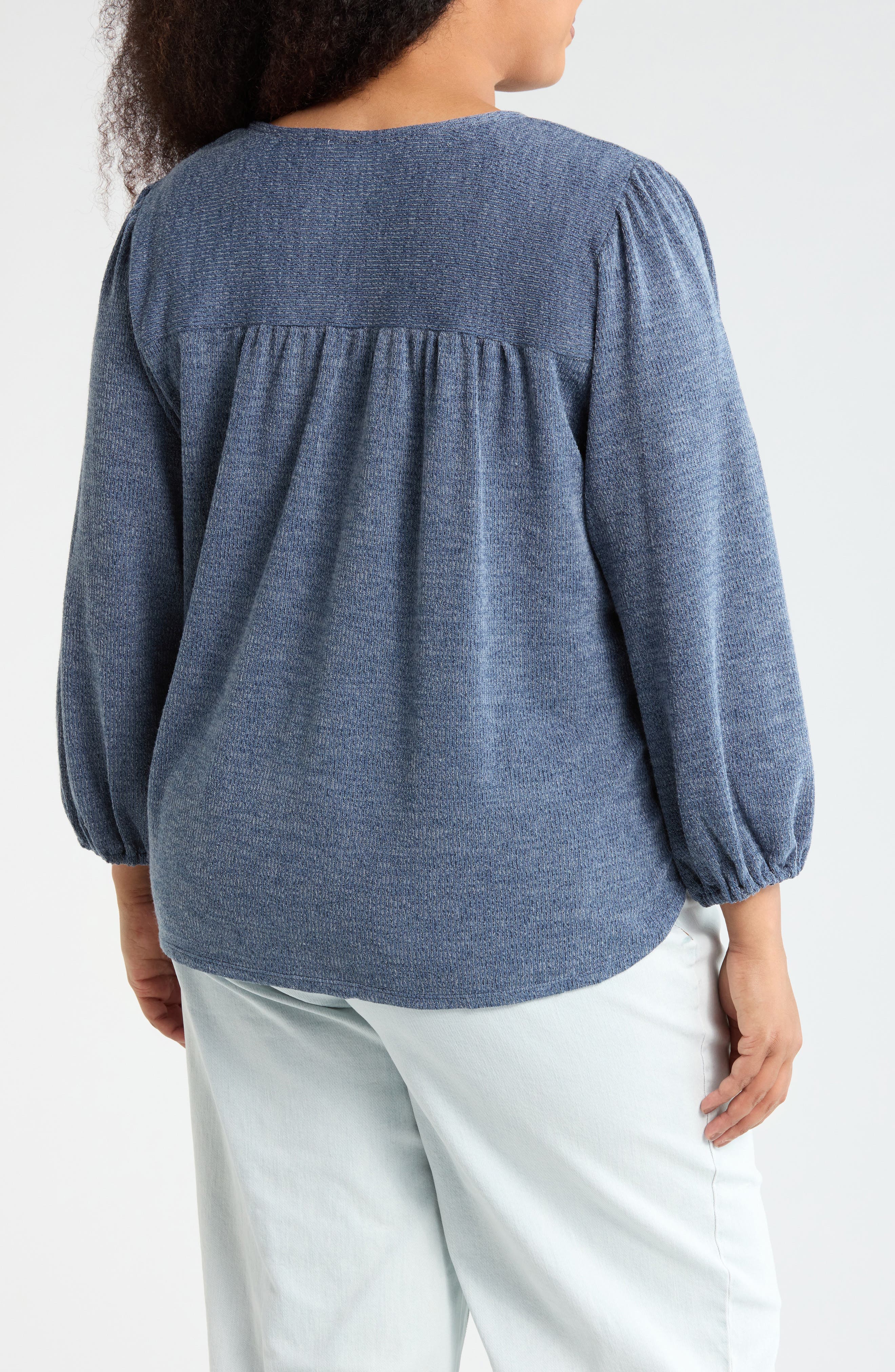 Three-Quarter Sleeve Henley Top - image 4