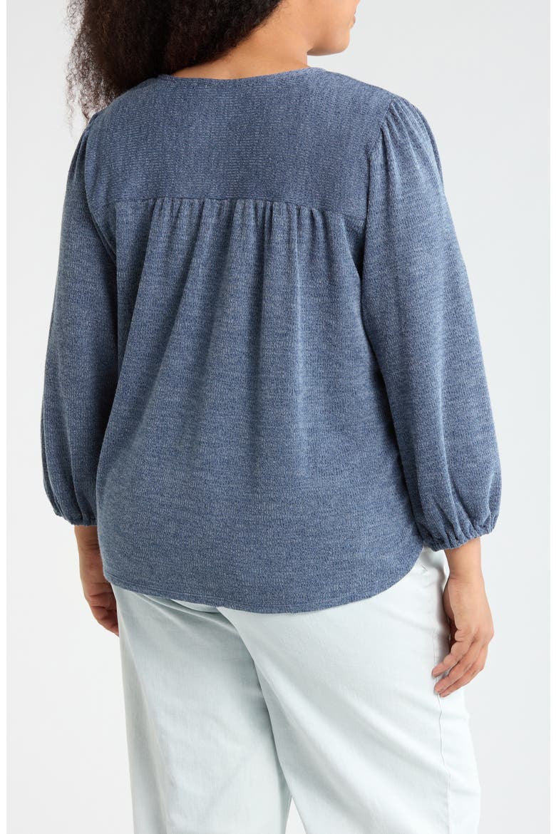 Three-Quarter Sleeve Henley Top, Alternate, color, NEW BLUE