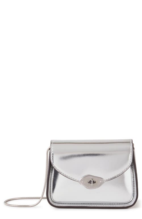 Mulberry Mini Lana Metallic Leather Crossbody Bag in Silver 