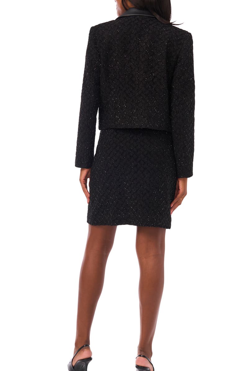 Vince Camuto Metallic Crop Jacket, Alternate, color, Rich Black