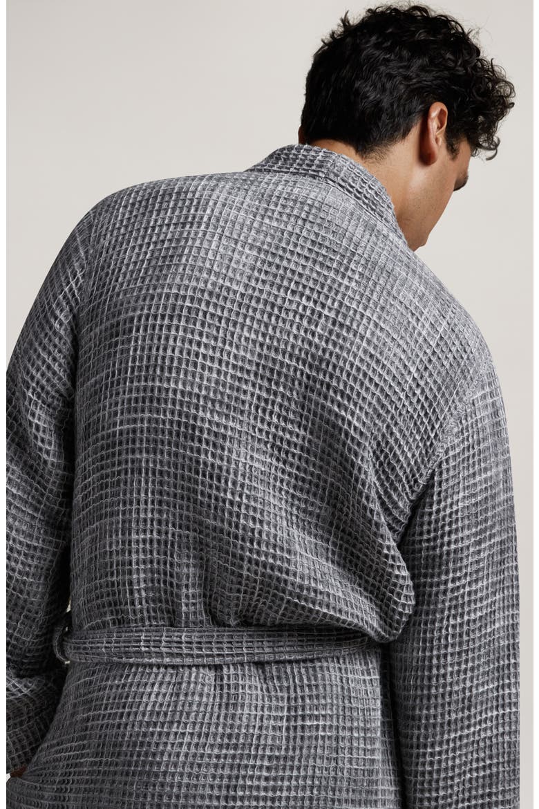Gender Inclusive Waffle Knit Cotton Robe, Alternate, color, GREY