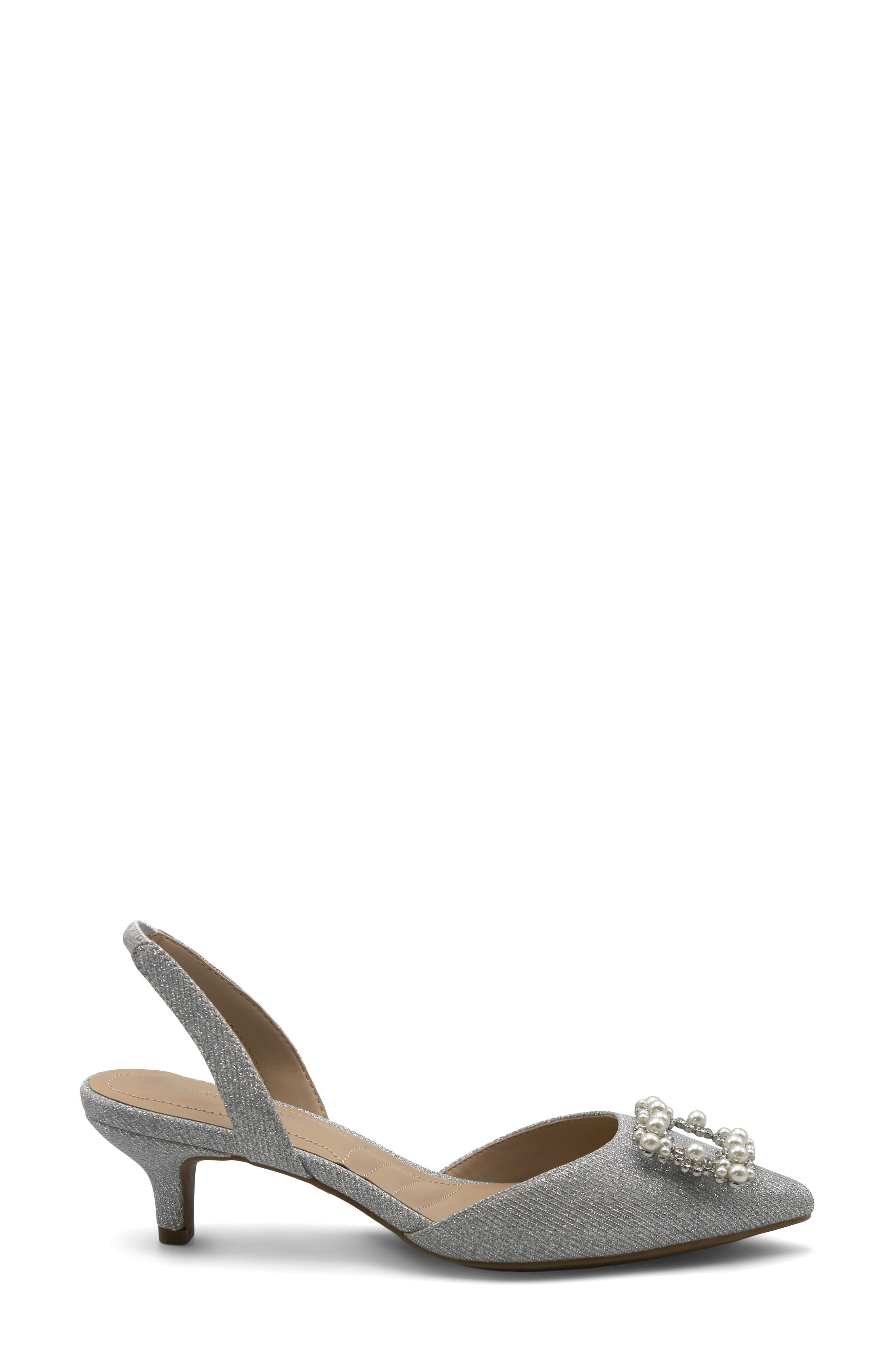 Adrienne Vittadini Suza Slingback Pump, Alternate, color, Silver-Sf