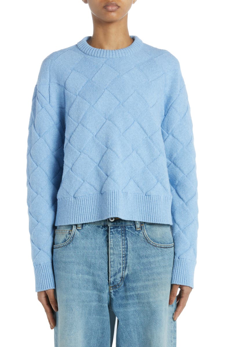 Bottega Veneta Intreccio 3D Knit Wool Blend Sweater, Main, color,