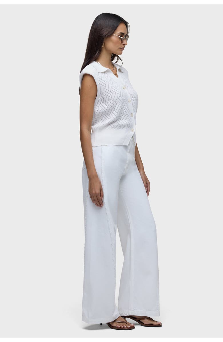 Hudson Jeans Knitted Sleeveless Collared Top, Alternate, color, Starch