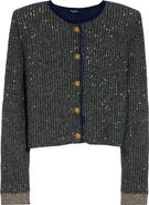 Balmain Glitter Fringe Tweed Cardigan