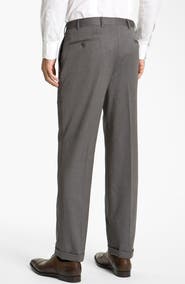 Canali Wool Flat Front Trousers